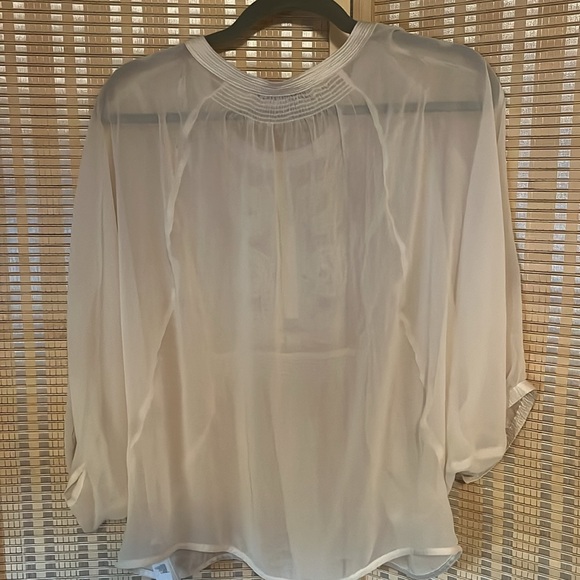 Sheer Chiffon Batwing Kimono Applique Blouse size M - Picture 6 of 6